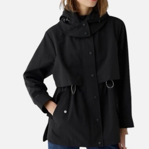J crew black trench raincoat - Picture 2 of 5